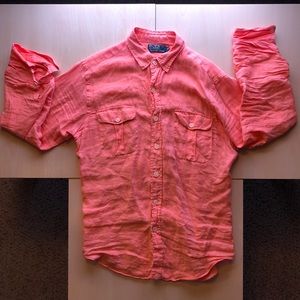 Linen sport button down shirt